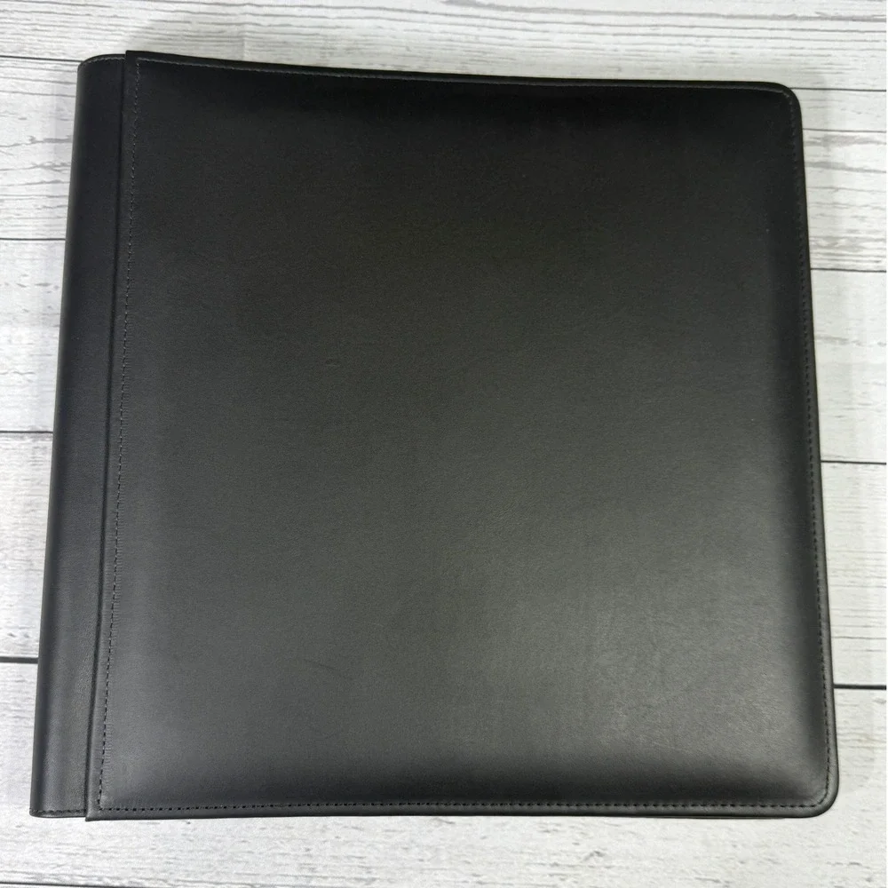 Raika Black Leather Photo Album SF 105 Handcrafted USA 25 Pages 11.75x12.5